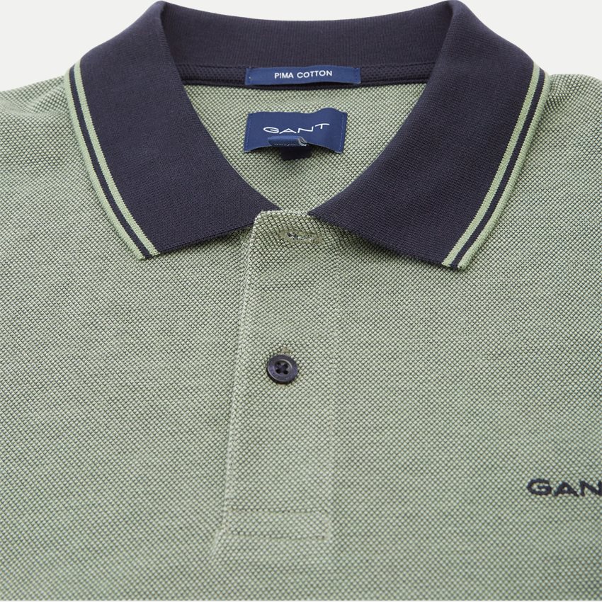 Gant T-shirts 4-COL OXFORD SS PIQUE 2057029. BASIL GREEN